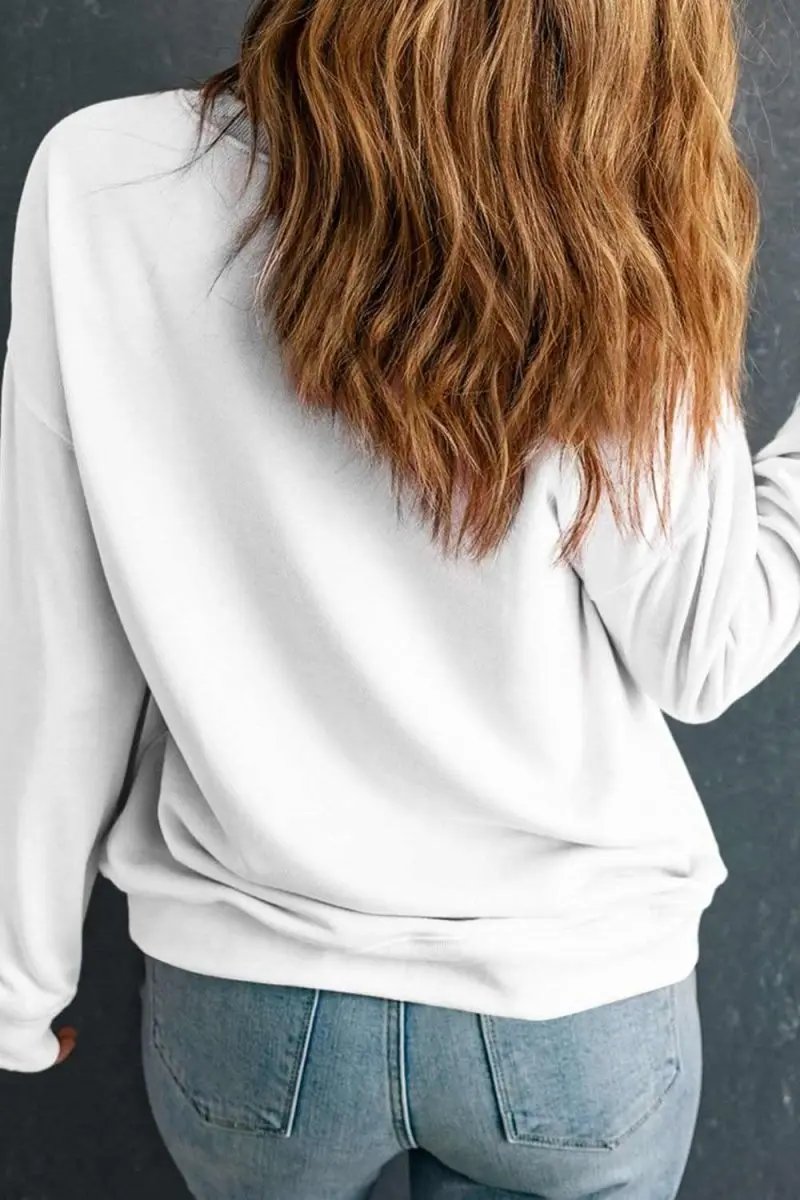 Graphic Round Neck Long Sleeve Sweatshirt - Love Salve